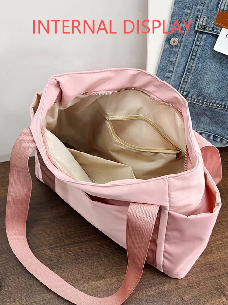 Borsa a tracolla di grande capacità per donna, borsa Casual in Nylon resistente con tasche Multiple, borsa da viaggio leggera