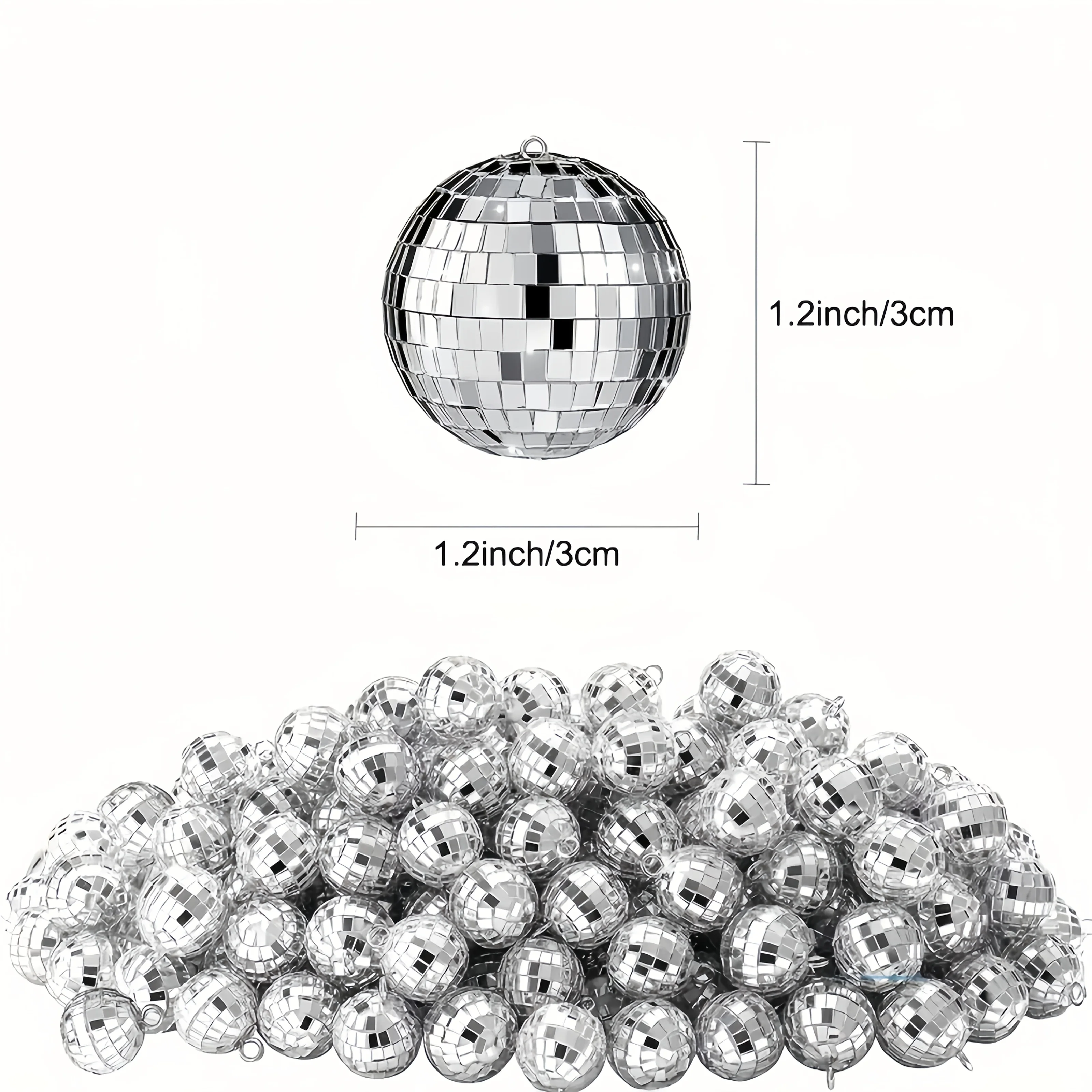 12個のミニディスコミラーボール-銀色の反射ガラスオーナメン - Disco Ball Mirror のレビューと価格