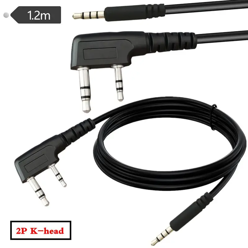 Interphone Headphone Conversion Cable Universal 2P K-Head to 3.5mm Male Single Pin Plug Speaker Amplifier Audio Connection Cable