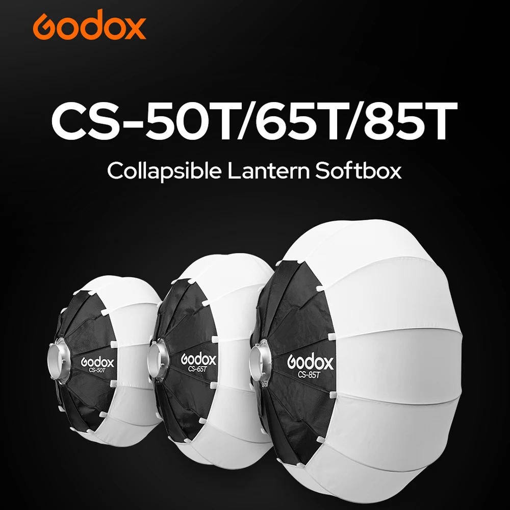 Godox CS-50T 50cm CS-65T 65cm Collapsible Lantern Softbox Quick-install Portable Round Shape Bowens Mount Softbox view 2