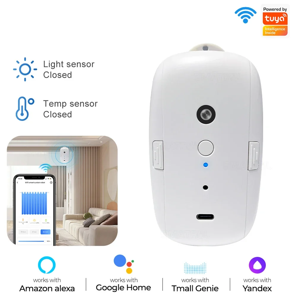 Tuya Smart Curtain Motor BT Voice Control Switch Bot Electric Curtain Robot APP Control Timer Setup for Alexa Google Home Motor