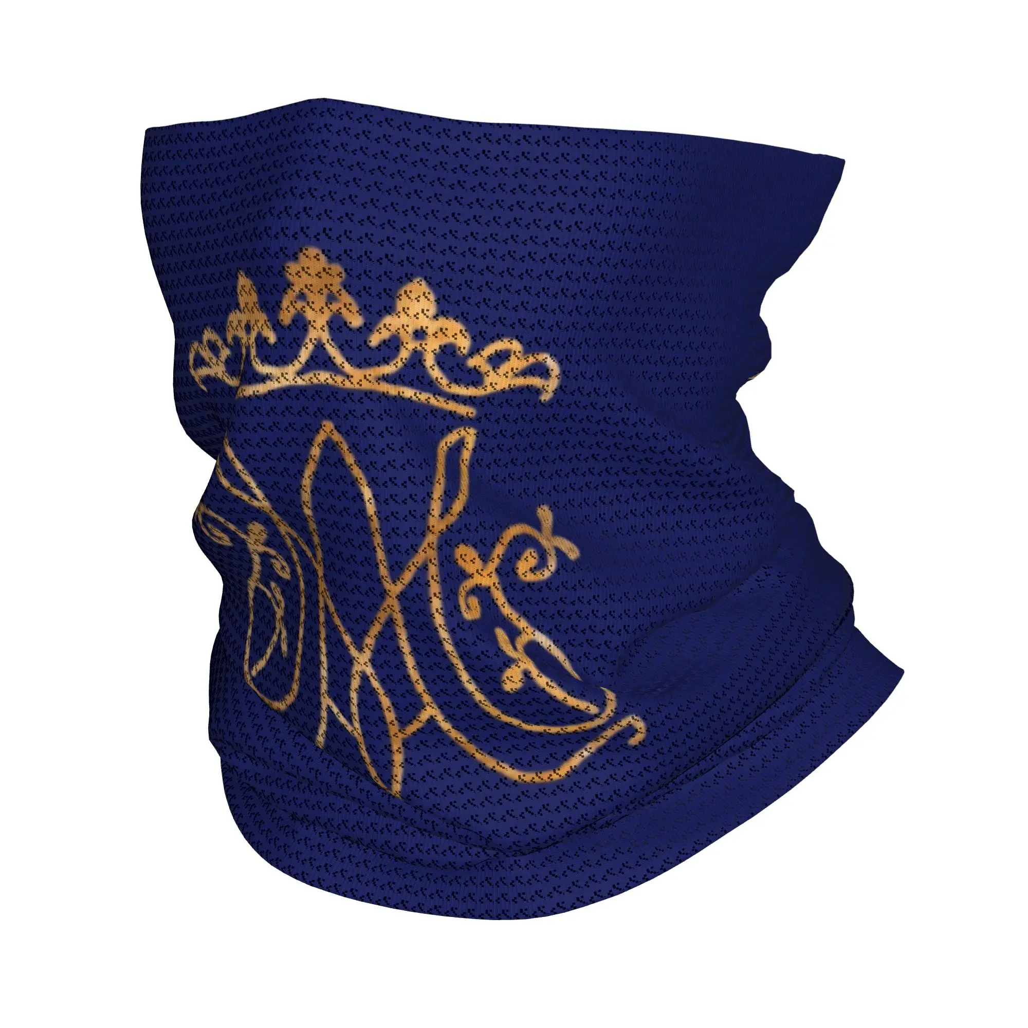 

Custom Ave Maria Monogram Winter Headband Neck Warmer Women Men Ski Camping Tube Scarf Catholic Jesus Face Bandana Gaiter