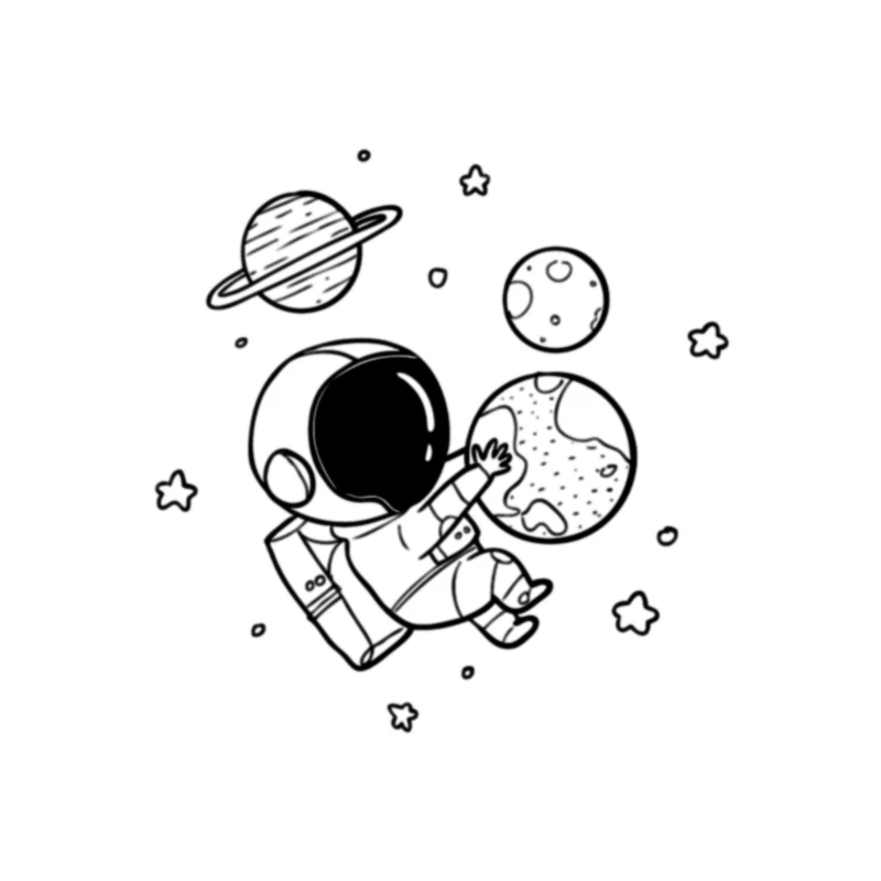 Tatuagens Temporárias do Espaço Criativo para Homens e Mulheres, Planetas Astronautas Falsos, Arte Corporal DIY, Tatuagens Geométricas, 1Pc