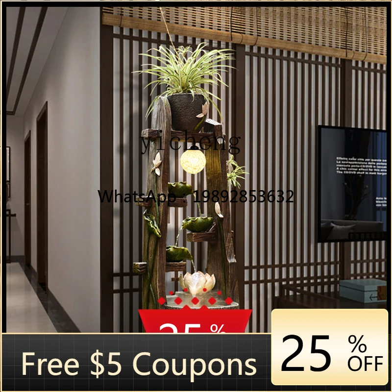 

AA Modern new Chinese creative water fountain feng shui wheel living room ornament family decoration fairy garden