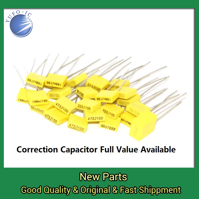 20PCS 474J/225J 63V 153J/124J/105J 0.15/0.22/0.33/0.47/2.2/1UF/15NF Polypropylene Film Correction Capacitor 100V 154J/224J/334J