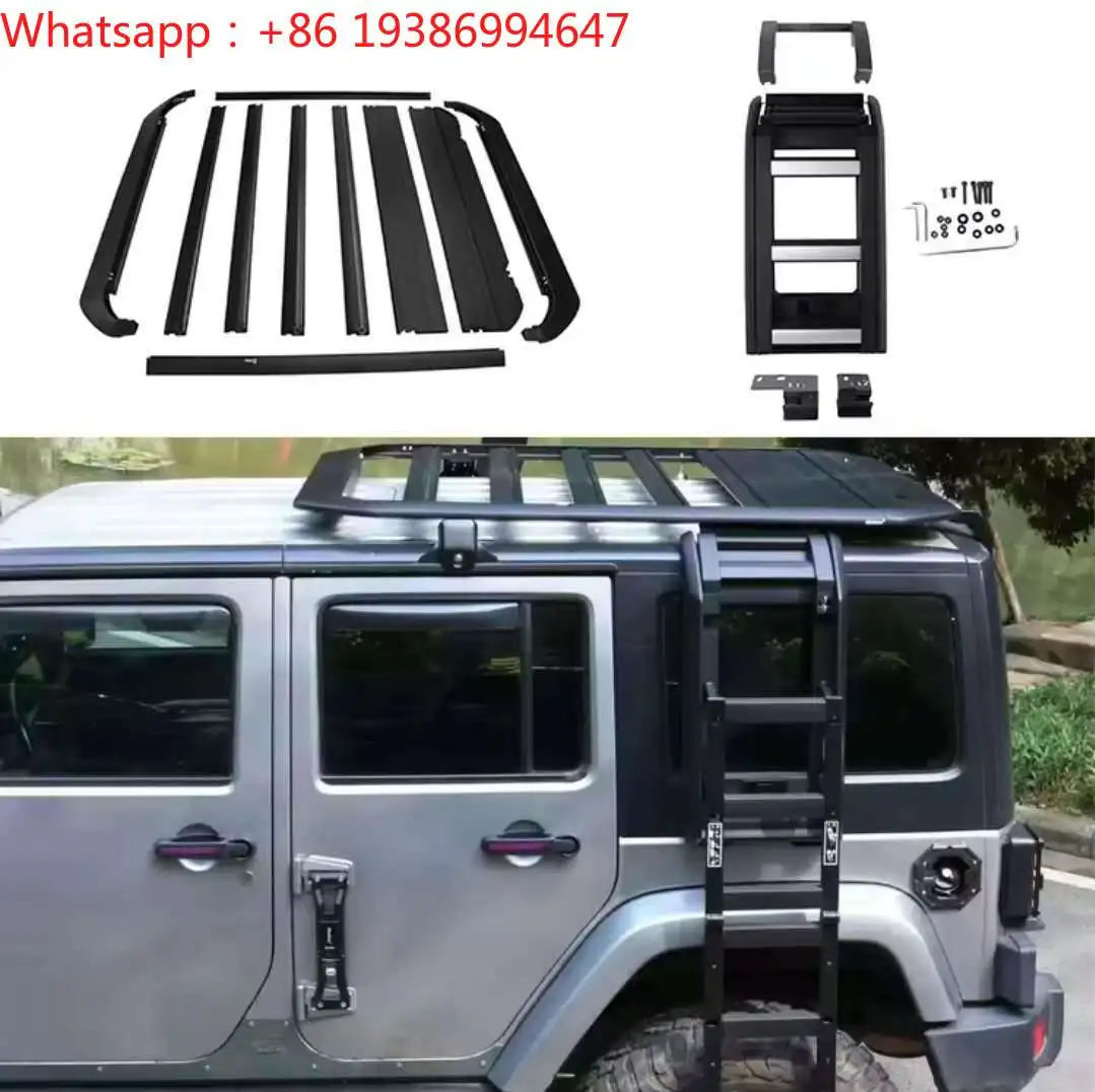 For Roof Rack Luggage Rack with Car Body Stairs Ladder for Jeep Wrangler JL 2018+ Car Storage Rack Car Roof Cargo Carrier