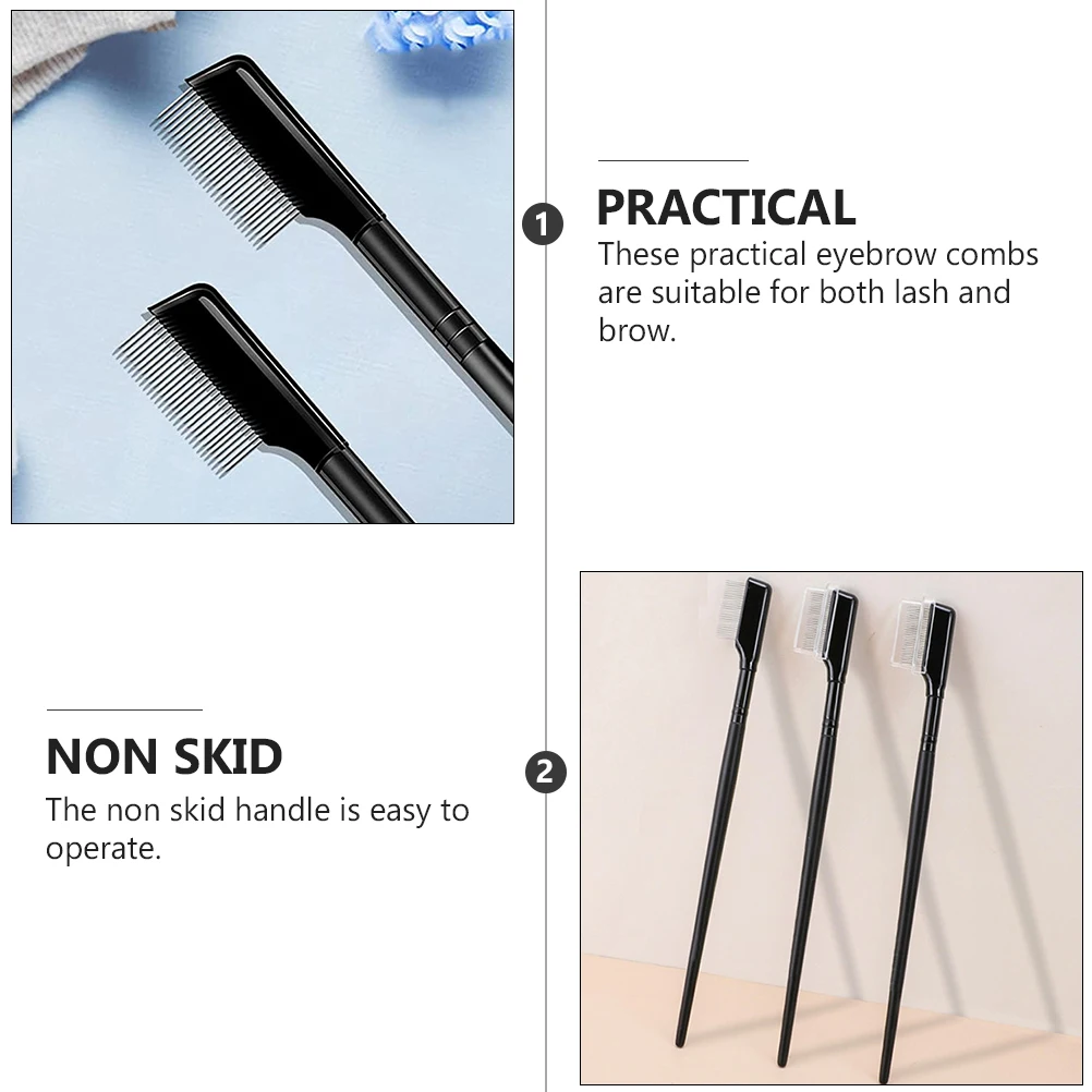 2 قطعة الحاجب رمش مشط كثيفة الأسنان لاش المشكل دائم المحمولة أداة تهذيب الحواجب مشط رمش أداة تهذيب الشعر