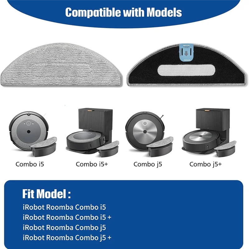 وسادات ممسحة بديلة A97G لـ Irobot Roomba Combo I5/I5+/J5/J5+، 6 وسادات تنظيف من الألياف الدقيقة + 6 فتائل، قابلة للغسل وإعادة الاستخدام #6