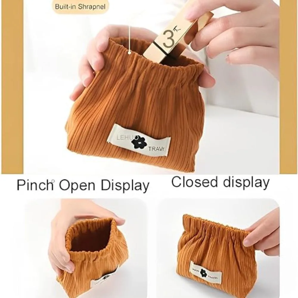Cute Mini Shrapnel Bag Corduroy Solid Color Lipstick Purse Soft Coin Purse Travel