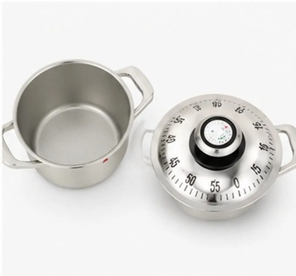 2Pcs Vintage Kitchen Timer Mechanical Wind Up Countdown with Loud Alarm for Baking Cooking Boiling Eggs and Work Reminders