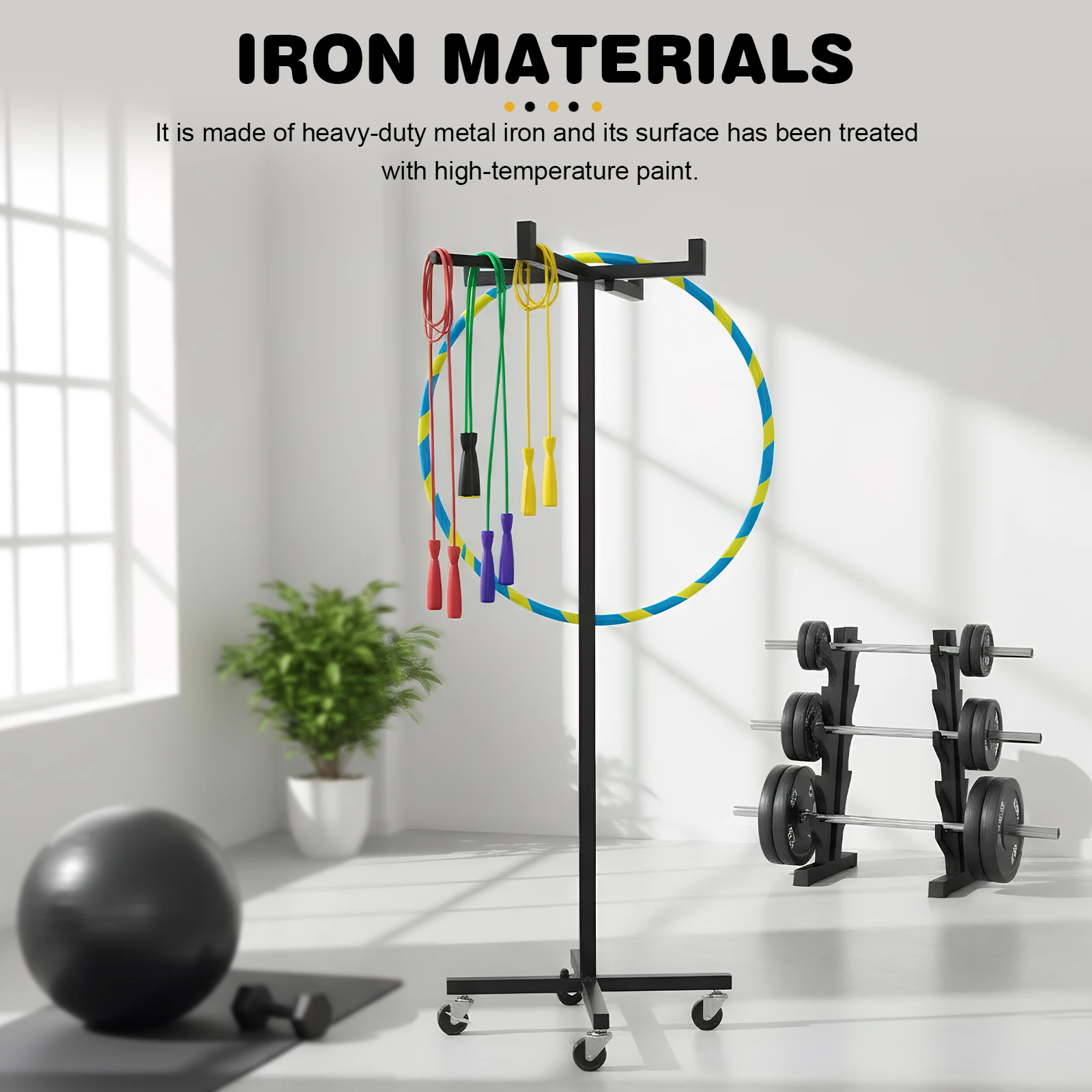 

Стойка-органайзер для 4-колесных обручей для фитнеса с колесиками, высота 120 см/46,8 дюйма, оборудование для детского сада