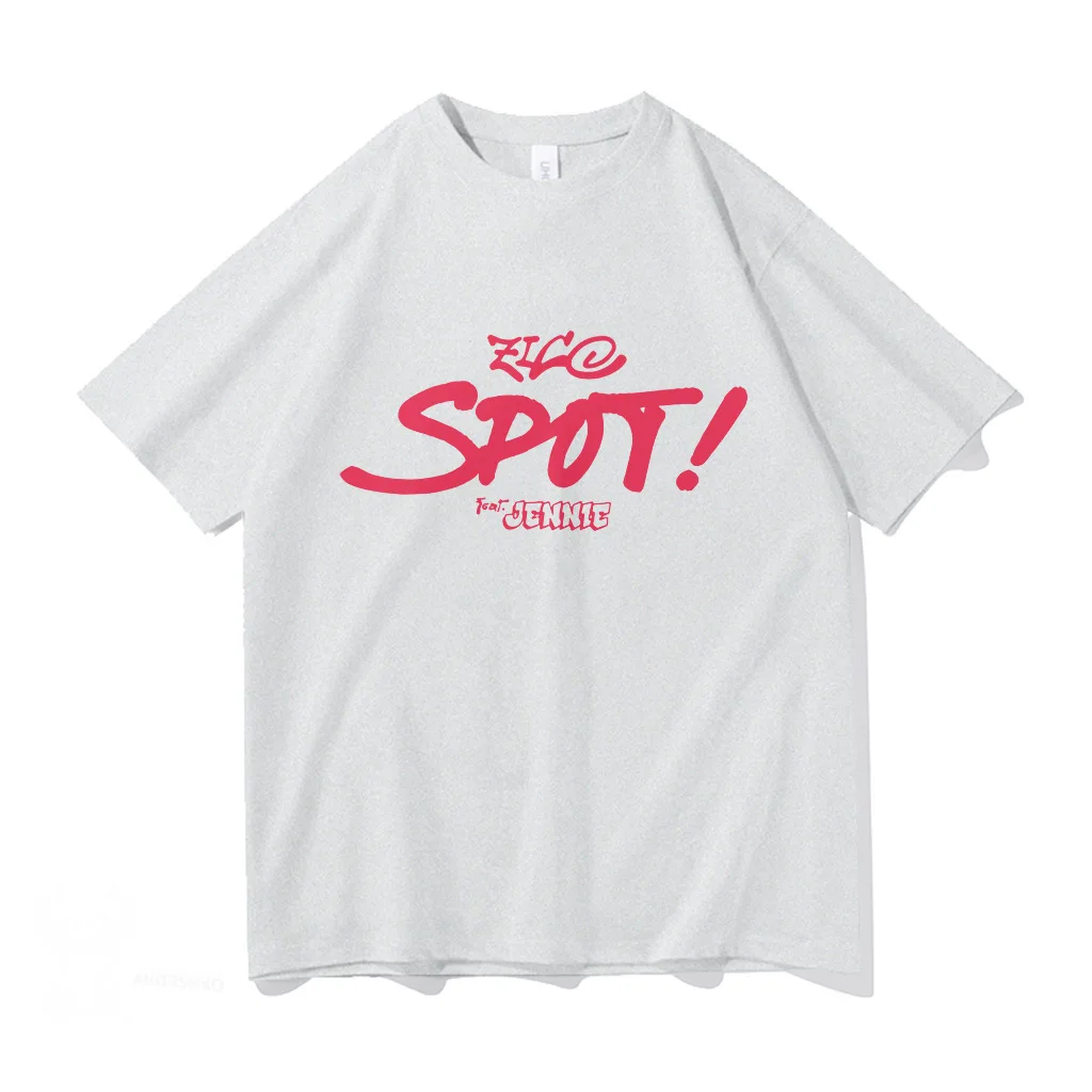 Zico Jennie SPOT! T-shirt Kpop Summer Cotton Short Sleeve Tee Korean Fashion Popular Clothes Women Men Loose T Shirt For Fans