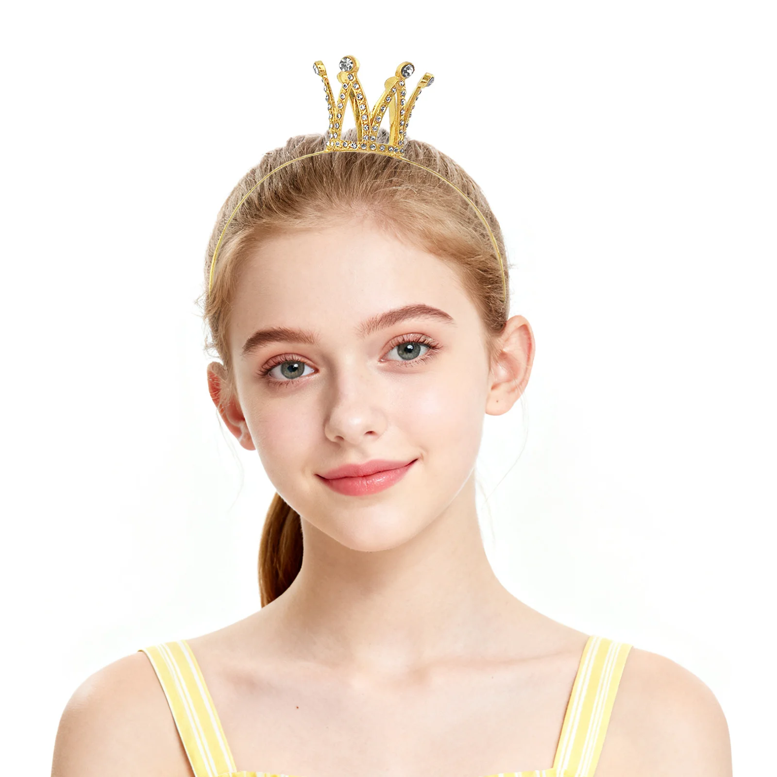 

Повязки на голову с короной принцессы, золотые аксессуары для волос для девочек, праздничные принадлежности, головной убор, декор на день рождения, детский костюм, обручи для волос