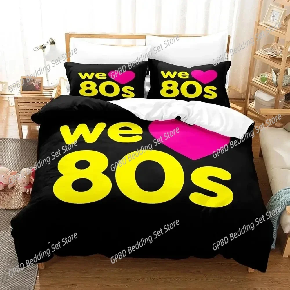 TV series I Love The 80s Logo Bedding Set Single Twin Double Queen King Cal King Size Bed Linen Set