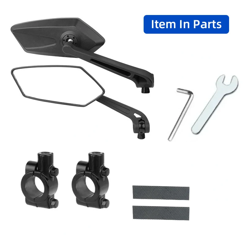 Réflecteur de rétroviseur de vélo réglable et rotatif, miroirs de guidon à vue arrière à large portée, équipés d\'outils d\'installation