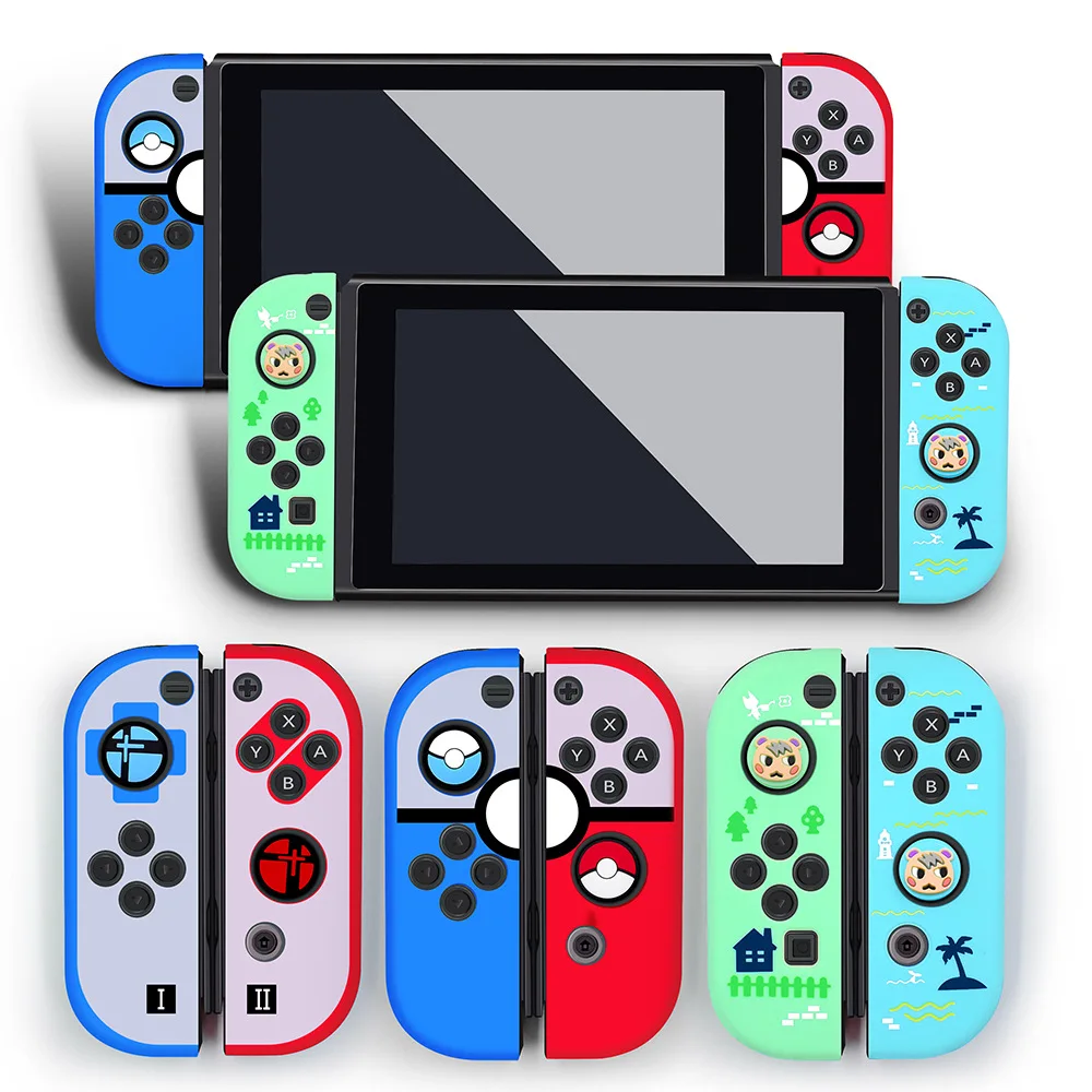 

Game Accessories Handle Silicone Case Cover for Nintendo Switch Console Shell Replacement Protector W 2pcs Joystick Caps