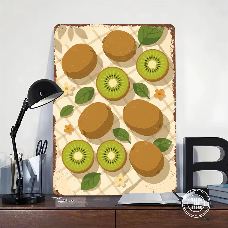 Kiwi – A Stylized Tablescape Poster Customized Vintage Metal Signs Wall Art Retro Tin Plaque for Modern Home Decoration Luxury
