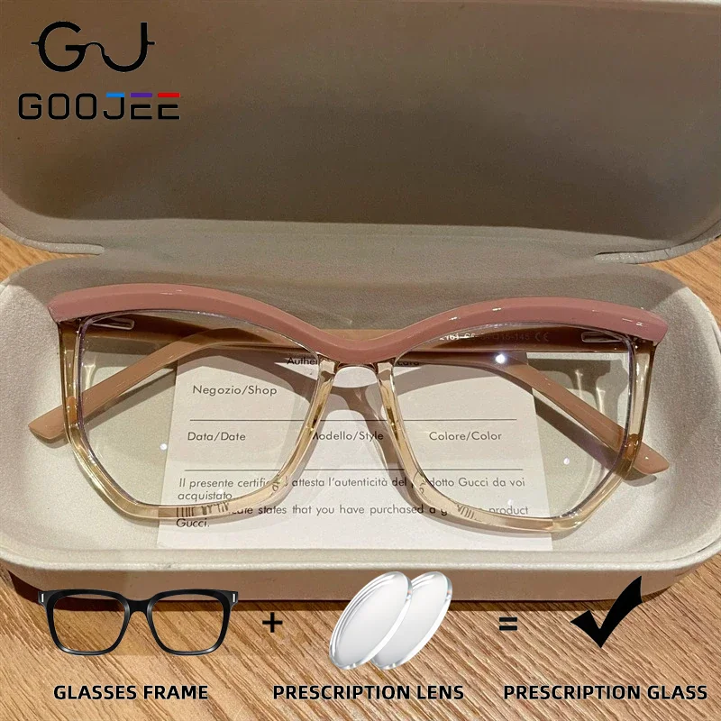 

GOOJEE новый дизайн анти-синий свет очки по рецепту женские прогрессивные фотохромные очки для чтения роскошные очки для близорукости