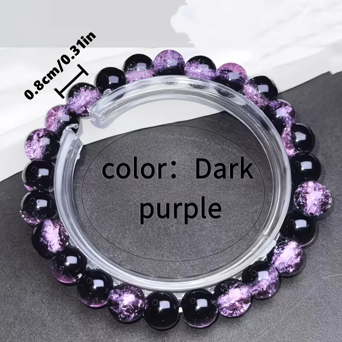 70pcs 8mm Mixed High Quality Black And Purple Acrylic Beads, Suitable for DIY Jewelry Making Decorations