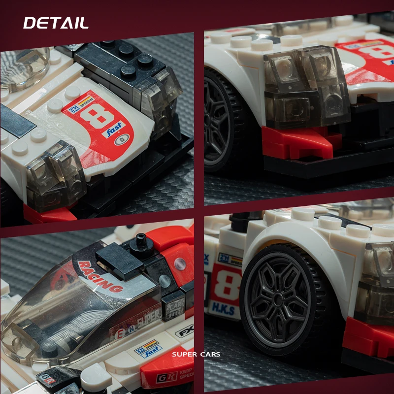 Technisches Auto Stadt-Geschwindigkeitsrennwagen Bausteine Sportwagen Garage Rennauto MOC Kreative Fahrzeug-Spielzeuge