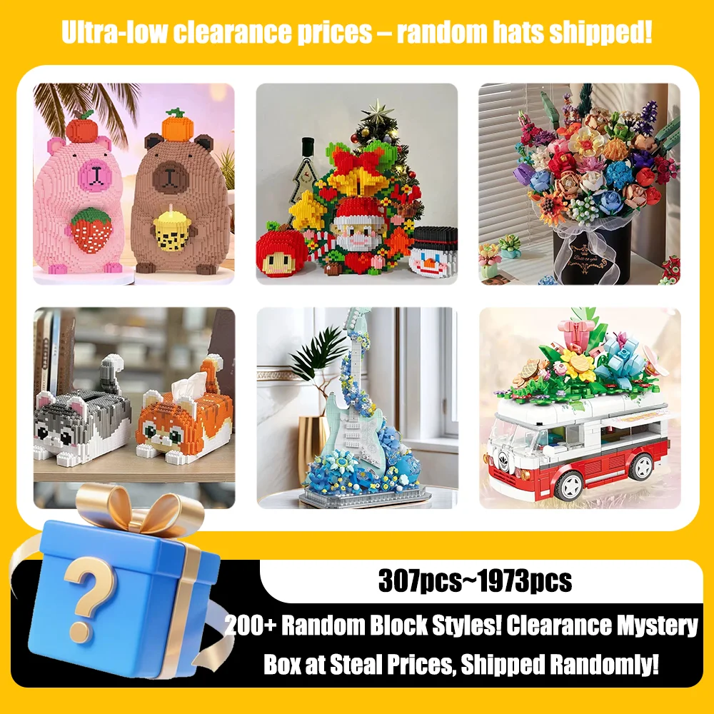 

Слепые коробки с строительными блоками случайной тематики принесите неизначные сборные сюрпризы и зажигают страсть для коллекционирования