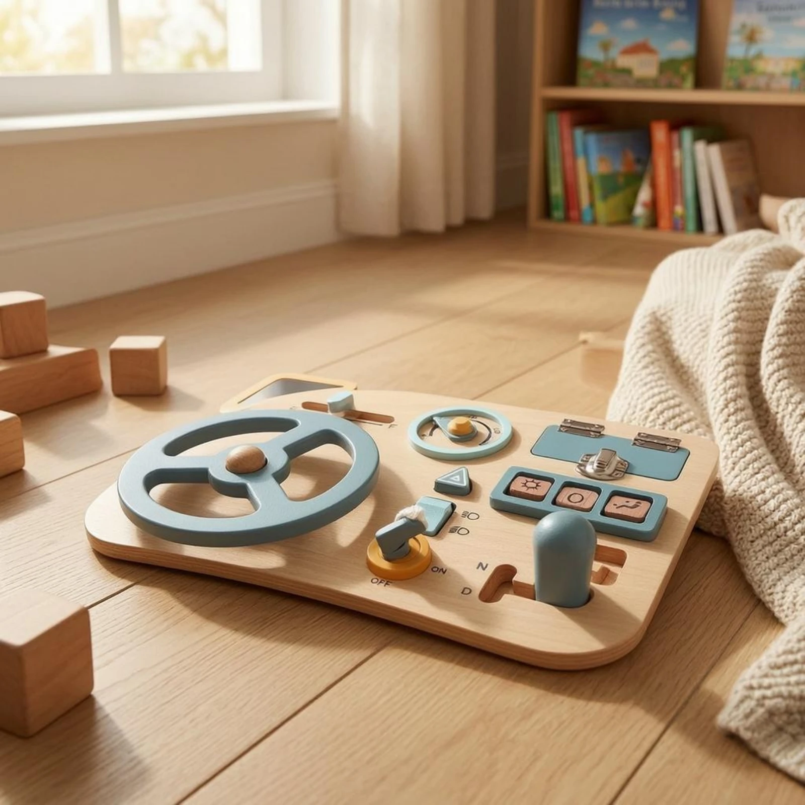 

Wooden Car Dashboard Busy Board Fine Motor Skills Child-Led-Style Busy Board Interactive Wooden Dashboard Toy Educational