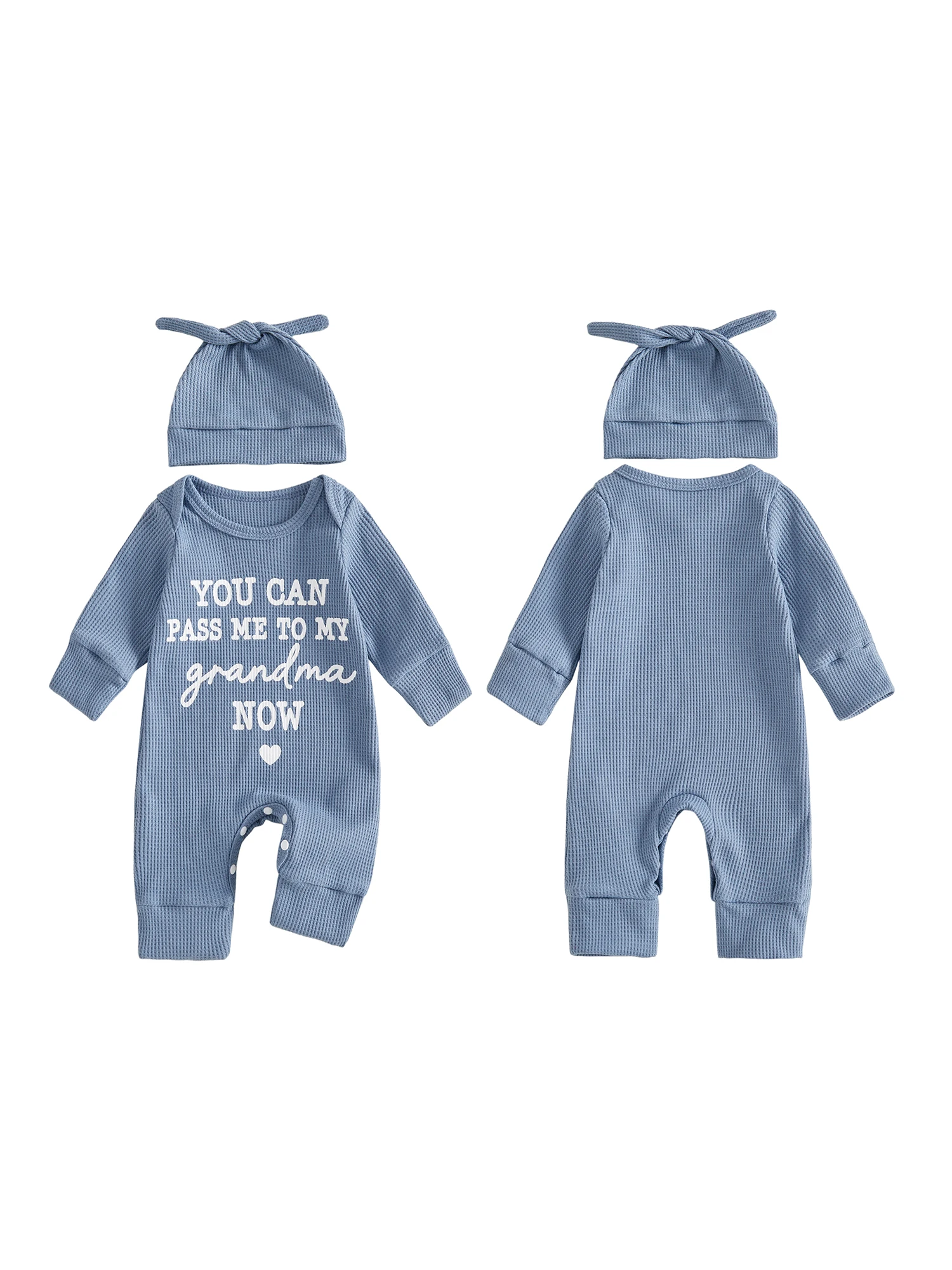 Girl Girl Boy Outfit Hat Set Romper- Long Sleeve Crew Baby-Girl-Boy Sleeve Outfit Long Compact 2 Pcs Infant