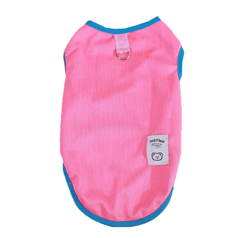 Summer Fluorescent Color Puppy T-Shirts With Traction Buckle Outdoor Pet Dog Clothes Mesh Thin Dogs Vest Cute Sweet XS-2XL image 6