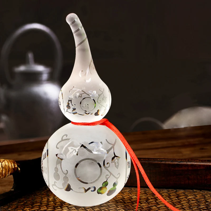 

White crystal glazed gourd ornament, home living room decoration