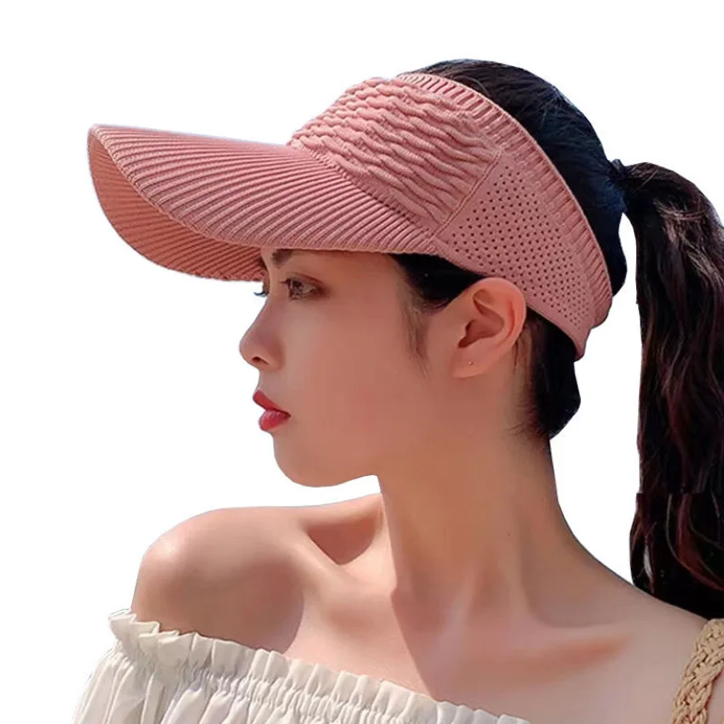 1pcs Women Anti-UV Sun Hats Breathable Adjustable Empty Top Visor Caps for Tennis Golf Running Travel Beach Sport Outdoor Hat view 5