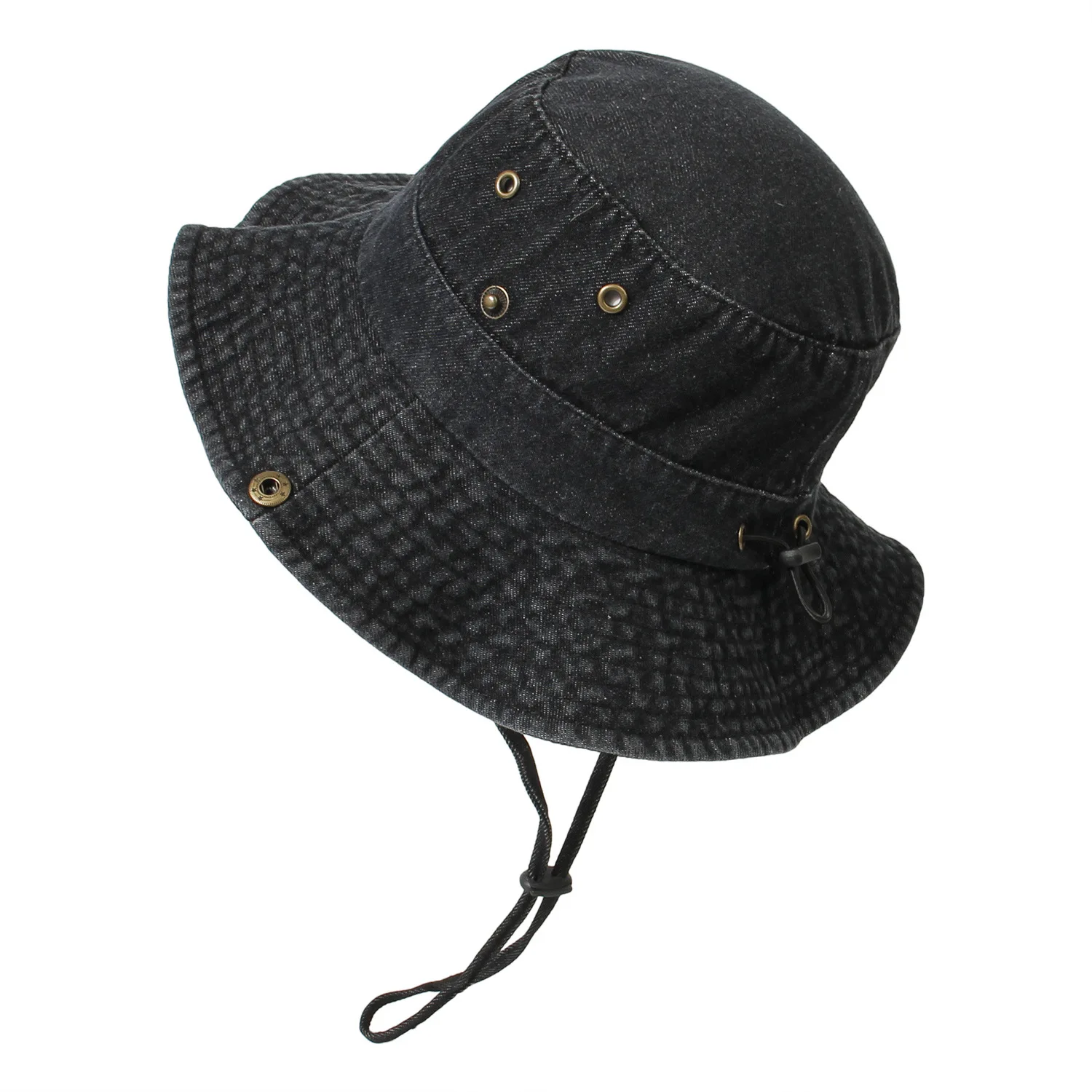 For Adult Fisherman Hat Women Summer Denim Bucket Hat Blue Sun Hat Wide Brim Cap Hip Hop Gorros Couple Denim Bucket Hat