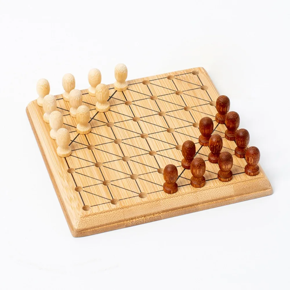 

Wooden Mini Chess Borad Game Chessboard Improve Intelligence Travel Backgammon Checkers Portable Educational