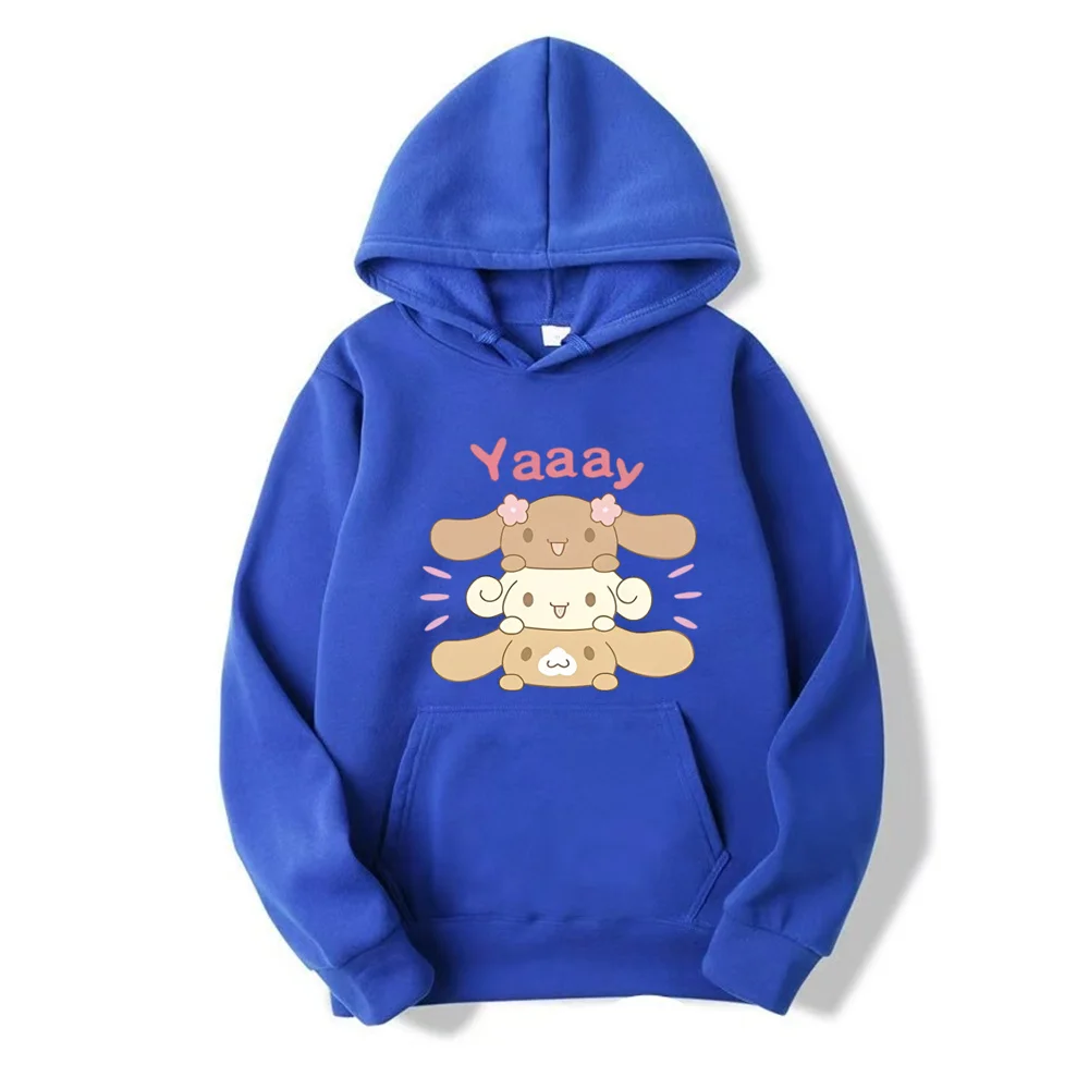 Anime Cinnamoroll Hoodies Cartoon Girl Casual Tops Kawaii Pink Hoodie Harajuku Winter Clothing Women Trendy Hooded Sweatshirt