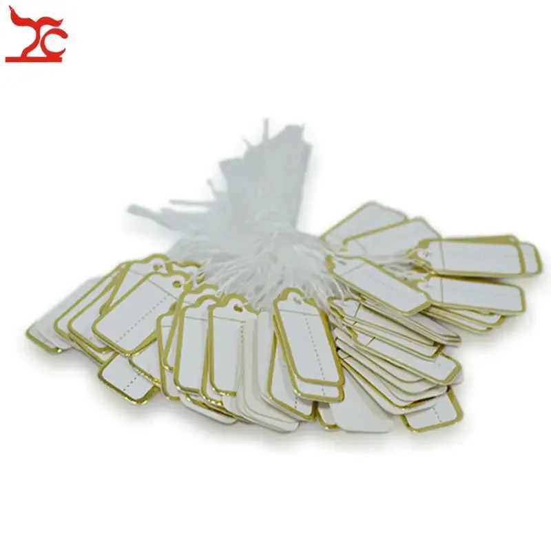 

Sale 100PCS/string Tie-on Price Tags With Strings for Jewelry with silver Label Promotion