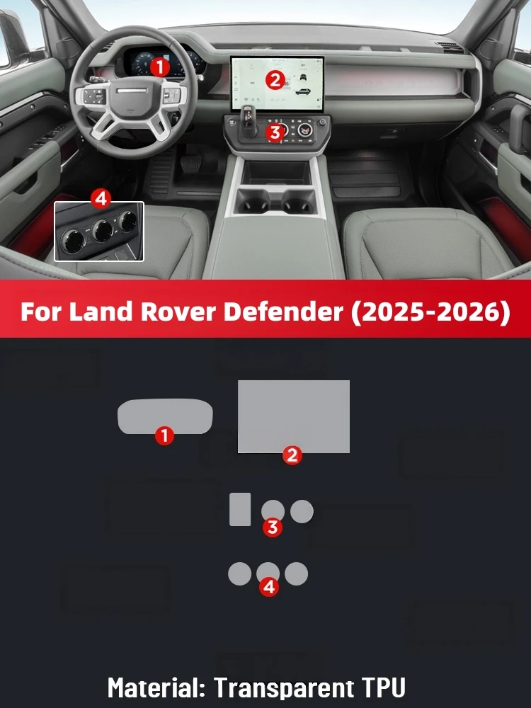 Auto Central Control Screen TPU Navigation Anti Scratch Interior Protection Film GPS For LAND ROVER Defender 2025 2026