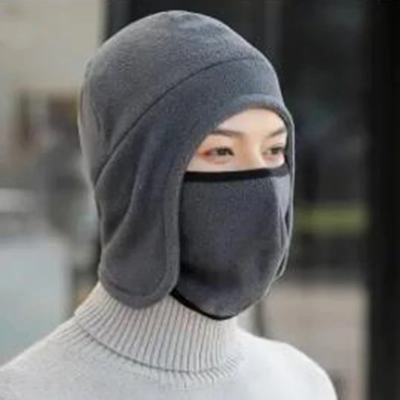 Bomber Hats Men Women Thick Fluffy Thermal Outdoor Riding Windproof Face Mask Fleece Ear Protection Cap Winter Caps Fashion New