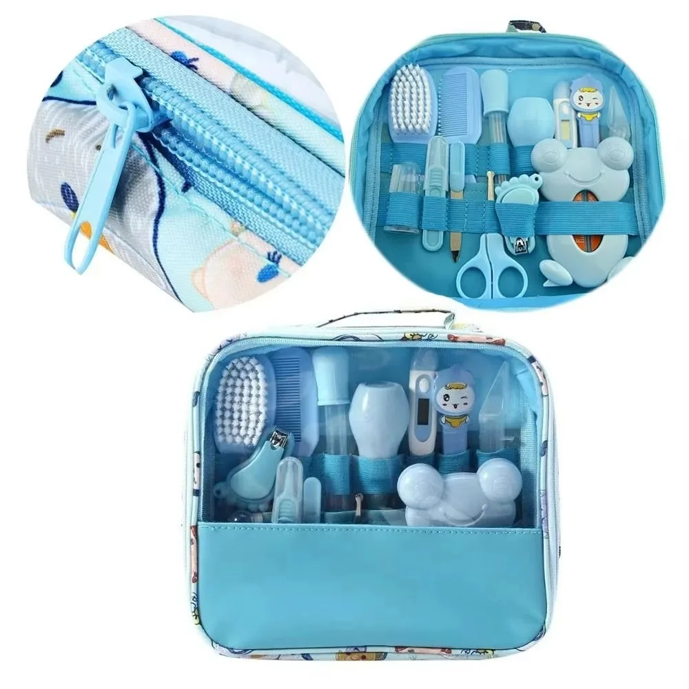 13 unids/set cepillo de lavado de pelo Kit de cuidado del bebé peine aspirador Nasal Kit de aseo para bebés cortaúñas termómetro elementos esenciales para el cuidado del recién nacido