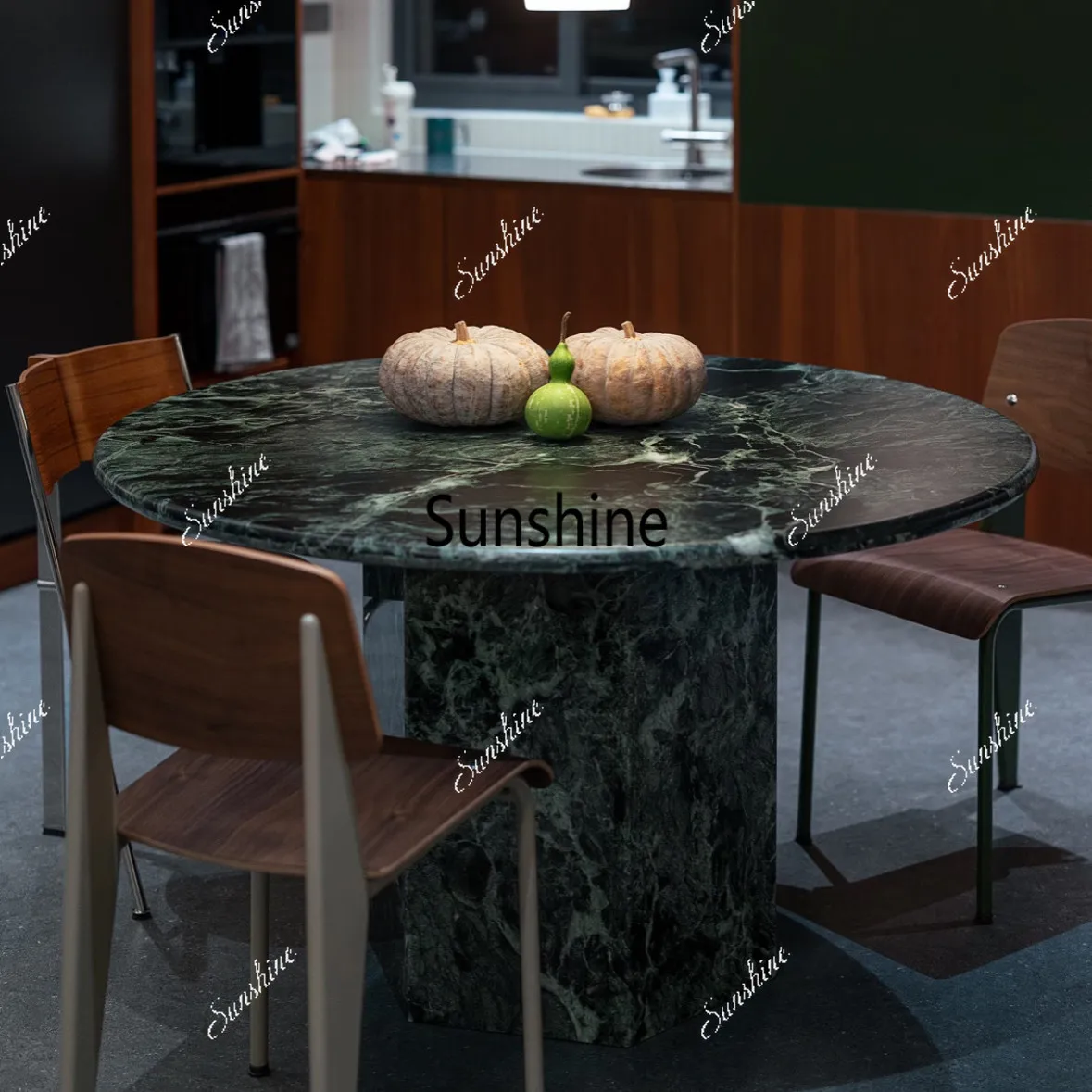 Italian minimalist light luxury, high-end villa modern customizable simple dining table