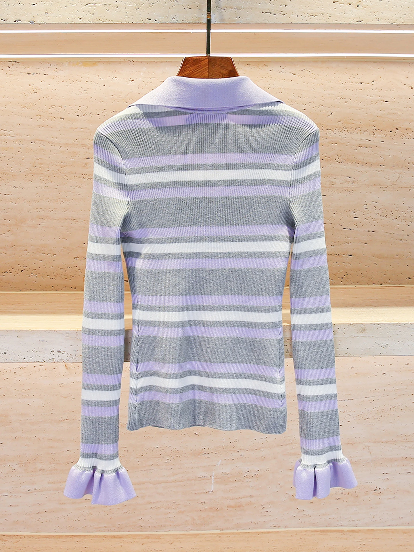 

Sweet Striped Knitted Cardigan Top Women's Faion Autumn 2025 SP Home South Oil High End Women's Clothing Commute Sle Slim...