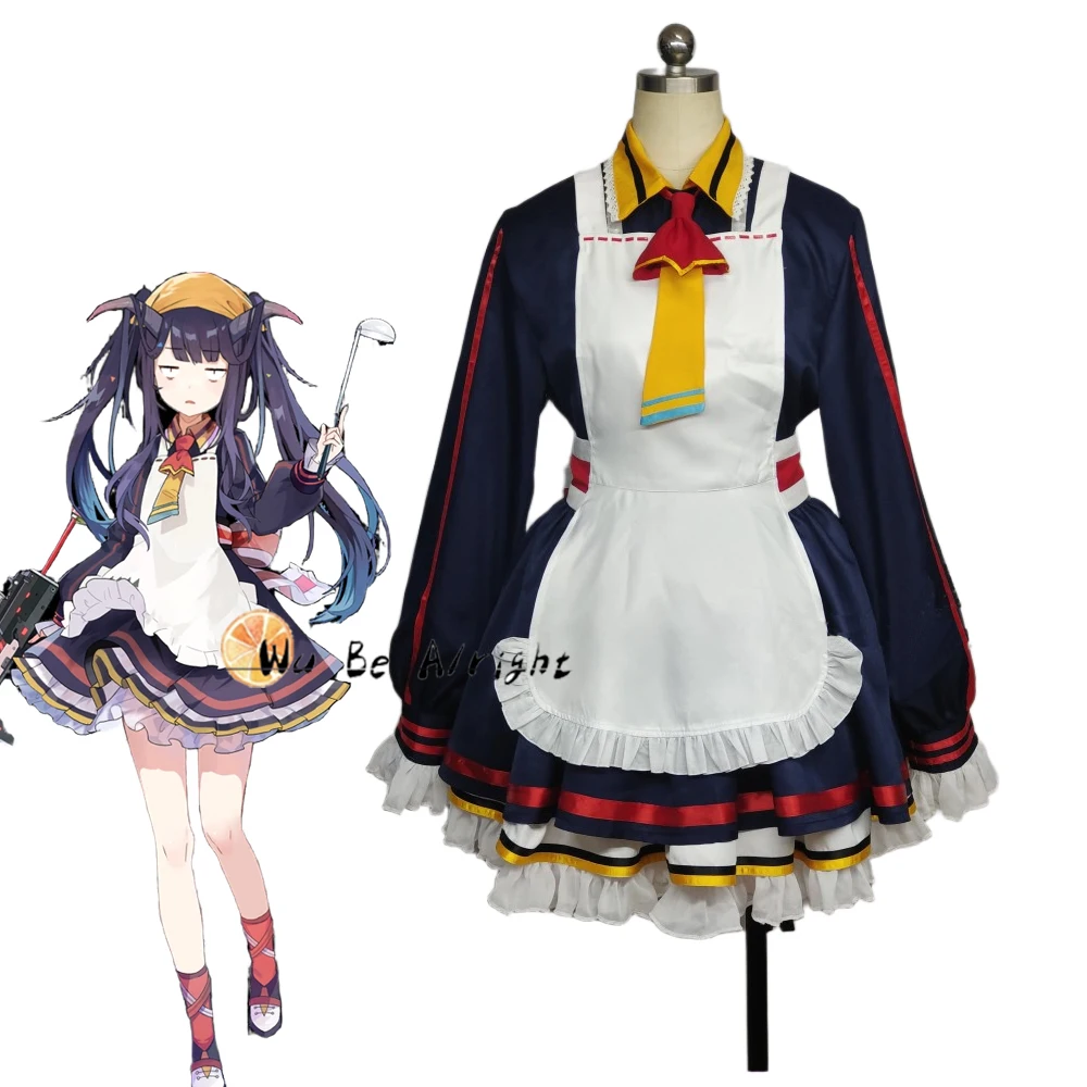 

Game Blue Archive Aikiyo Fuuka Cosplay Costume Lolita Maid Dress Apron Headscarf Women Halloween Party Carnival Uniform Suit
