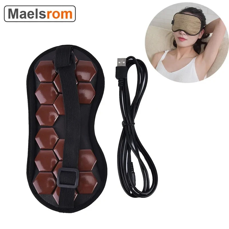 Electric Jade Eye Stone Mask Tourmaline Heating Eye Massager Hot Compress For Eye Muscle Relaxation Relieve Insomnia