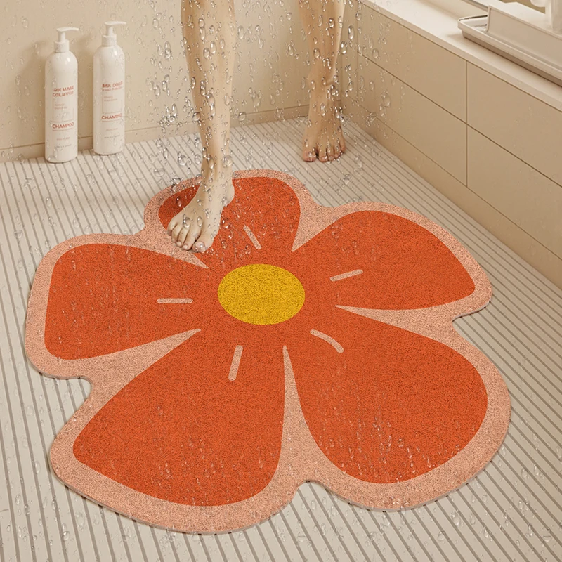 

Floral Bathroom Mat Shower Mat Non-Slip Floor Doormat Bathroom Entrance Mat Rug