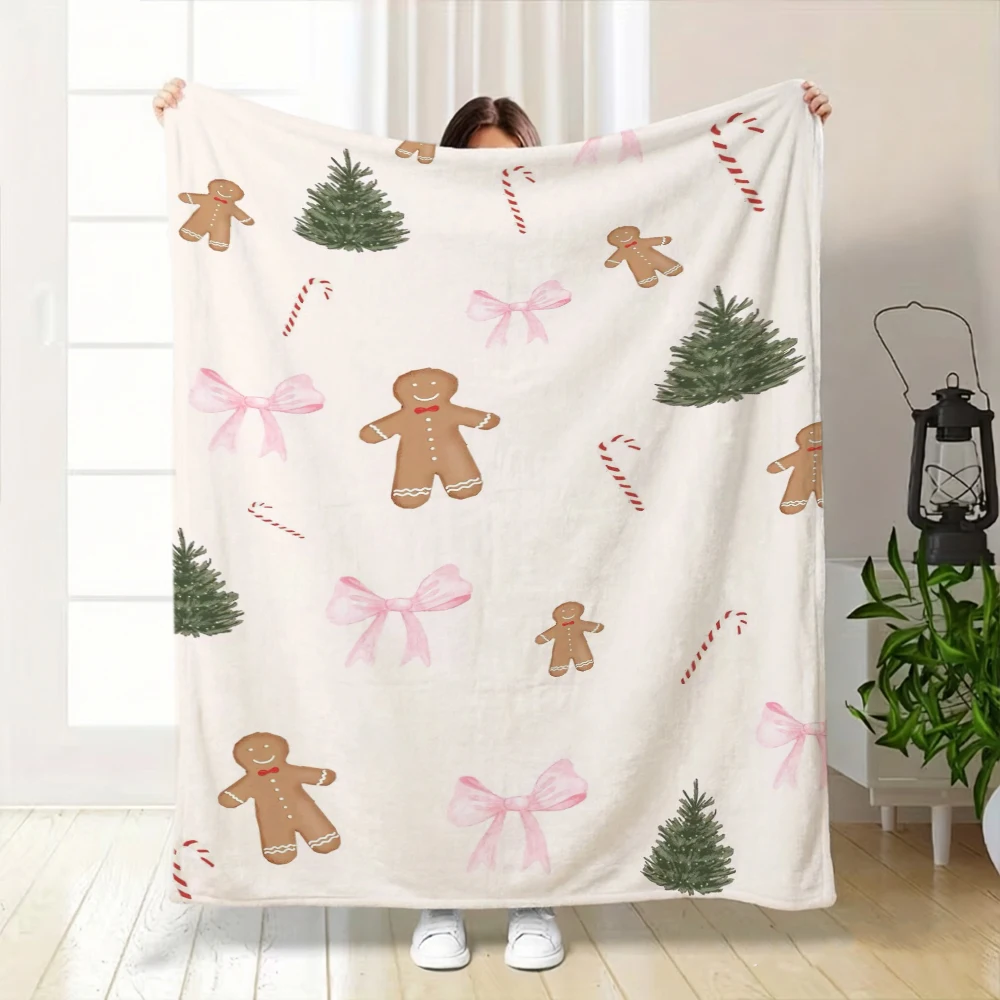Minimalist Cute Holiday Graphic Ultra Soft Plush Couch Cover Throw Warm Accent For Coffee Shop Office Store