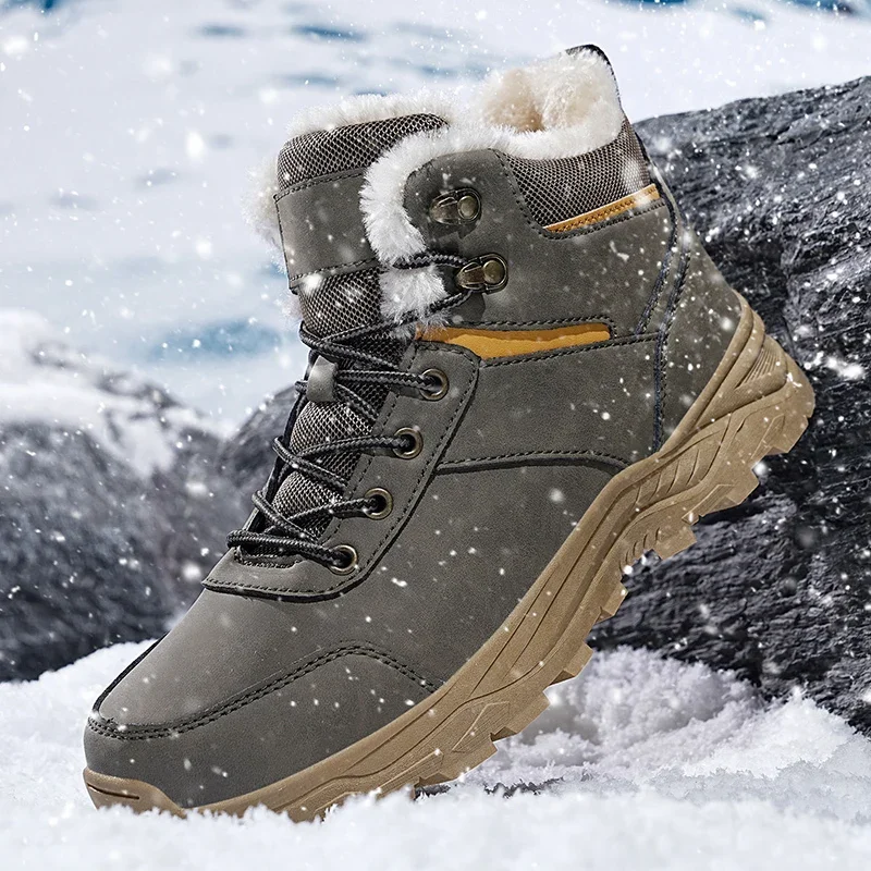 Botas de nieve de invierno de marca para hombre, zapatillas de deporte, zapatos informales de escalada, botas de senderismo para deportes al aire libre Unisex antideslizantes, envío rápido, talla 39-48