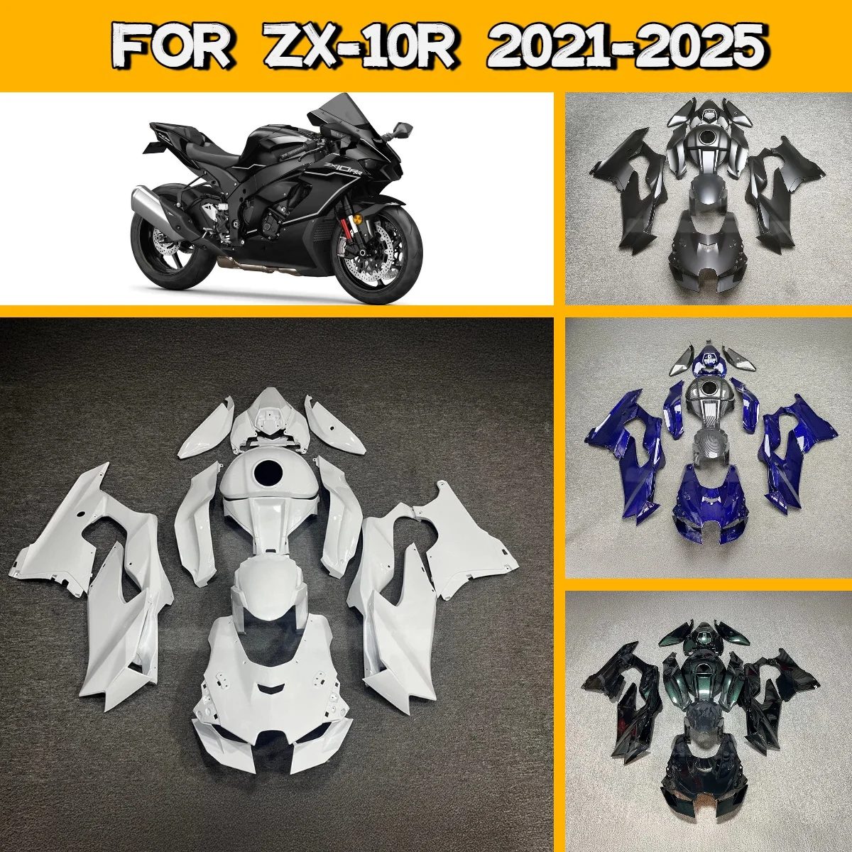 

Комплект обтекателей для Kawasaki ZX10R 2021-2025: Идеально подходящие литые обтекатели для кузова (послепродажная установка)