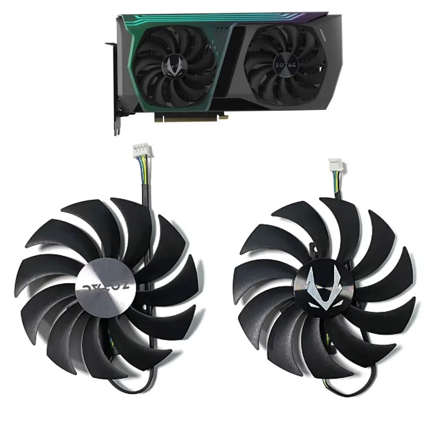 ل ZOTAC GAMING GeForce RTX 3070 AMP Holo LHR بطاقة الرسومات مروحة التبريد 100 مللي متر CF1010U12S GAA8S2U RTX 3070 AMP Holo LHR GPU مروحة #2