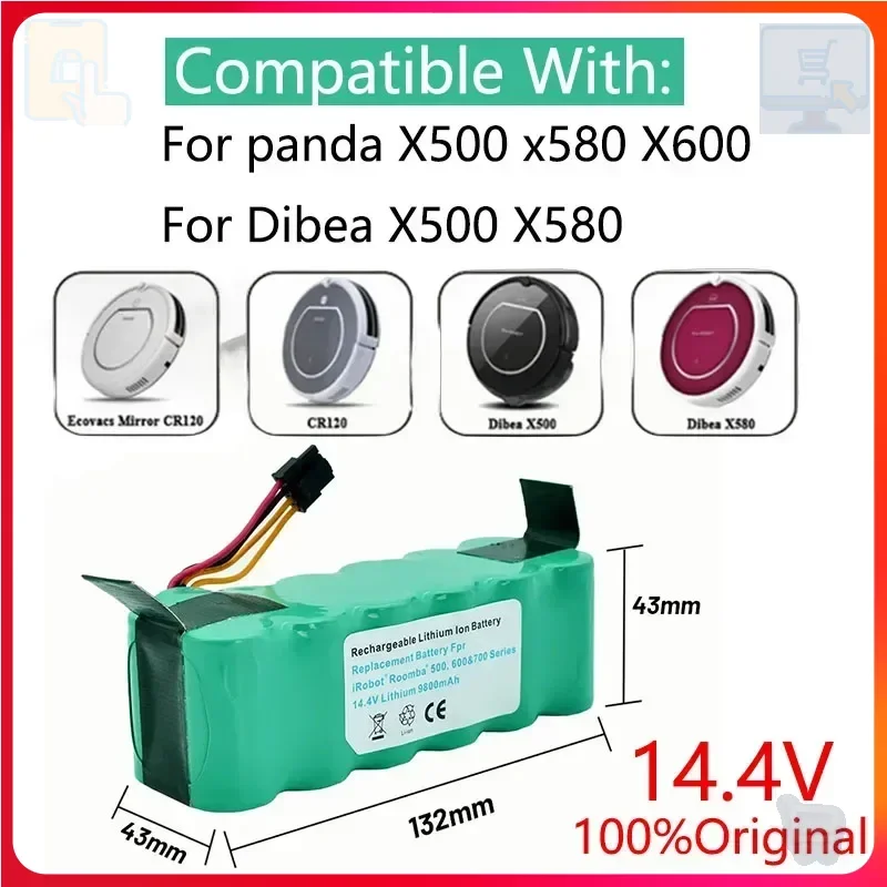 -Suitable for Haier vacuum cleaner battery 14.4V Haier T322, T321 Panda X500,  and other series nickel hydrogen batteries 12.8Ah