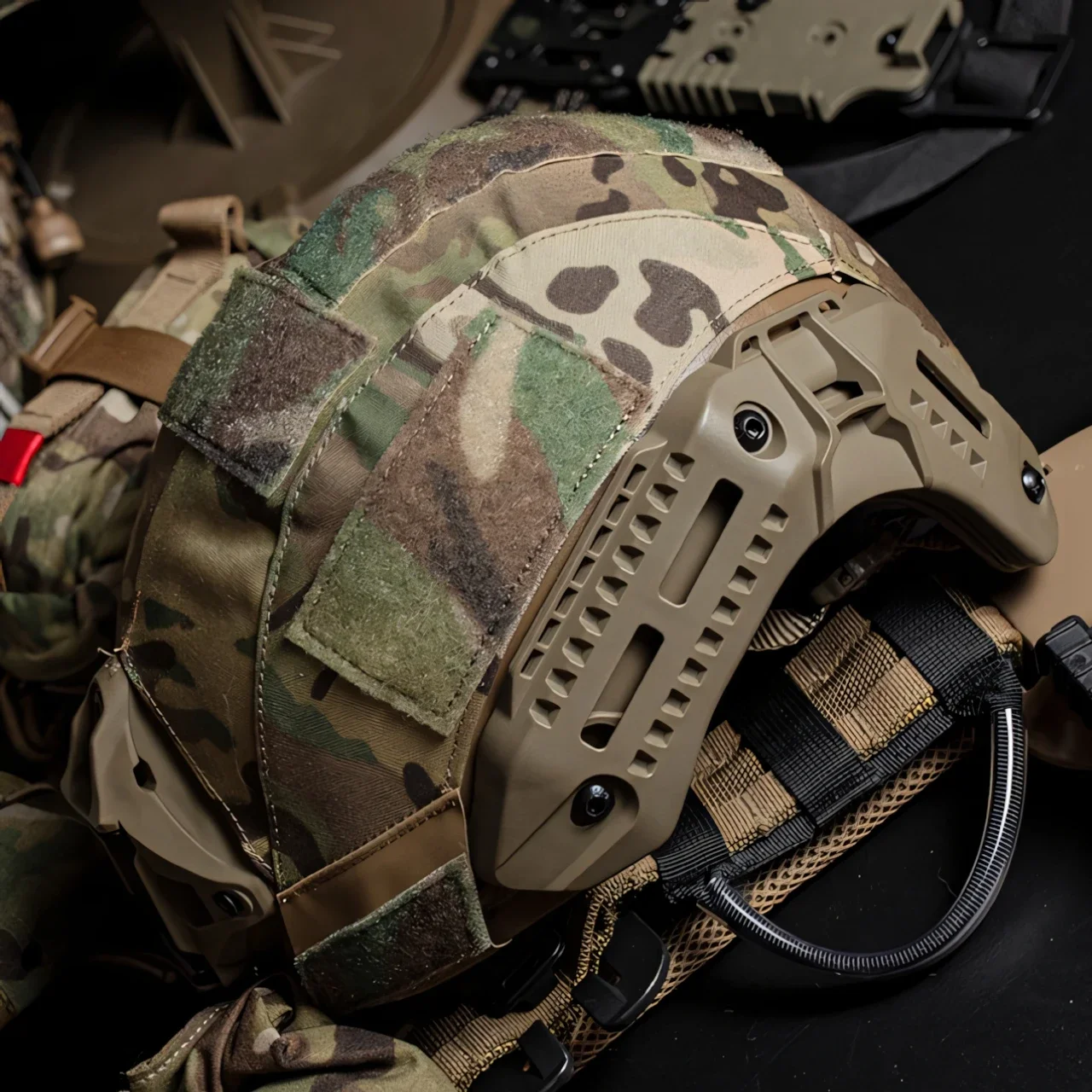 Wosport MTEK Helmet Cover Tactical Velcro Reinforced Front DIY Patch Accessory for Airsoft Hobby Outdoor Activities Team Games