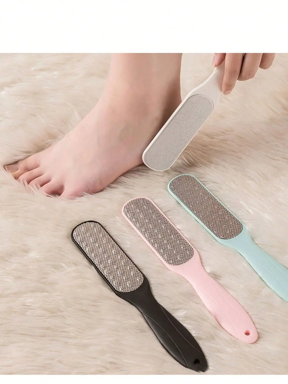 1 個両面フットファイル/スクラバー、家庭用大型カルスリムーバー、バッグ、オーガナイザー、フットスキンケアツール