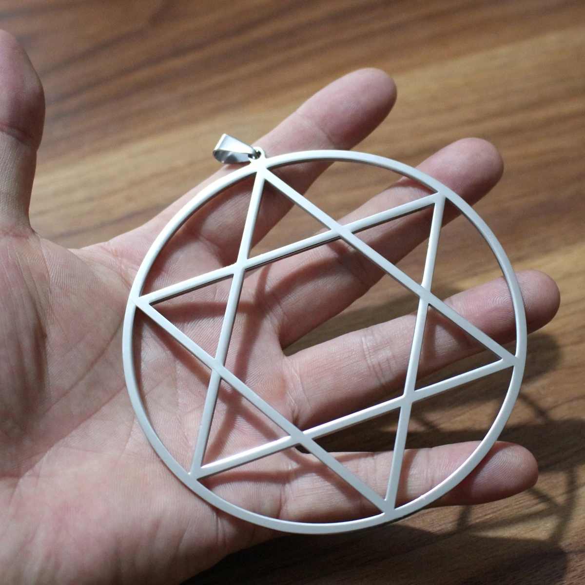 Large 100mm Star of David Pendant Necklace Stainless Steel Hexagonal Charm For Mens Exquisite Religious Jewish Jewelry Silver